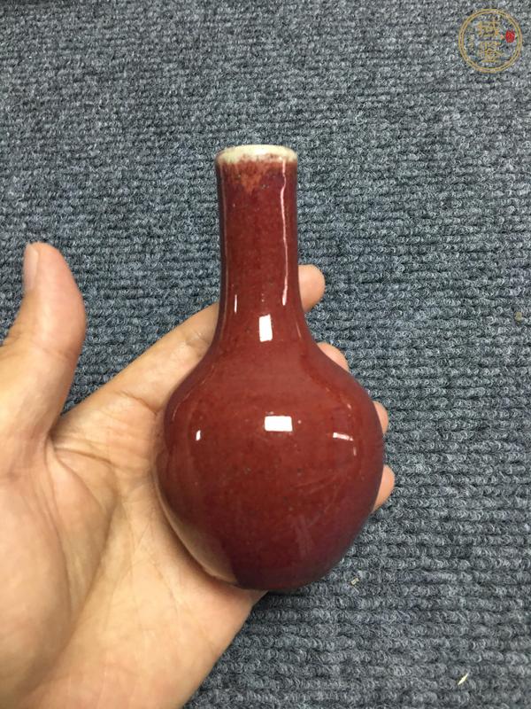 古玩陶瓷鈞紅窯變釉天球瓶真品鑒賞圖