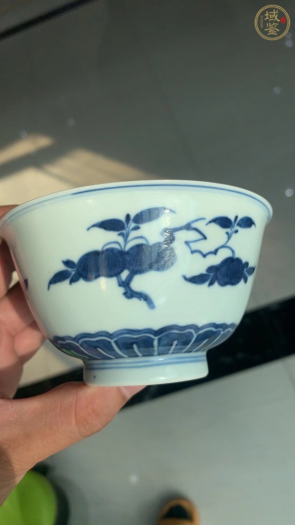 古玩陶瓷福壽三多紋青花碗真品鑒賞圖