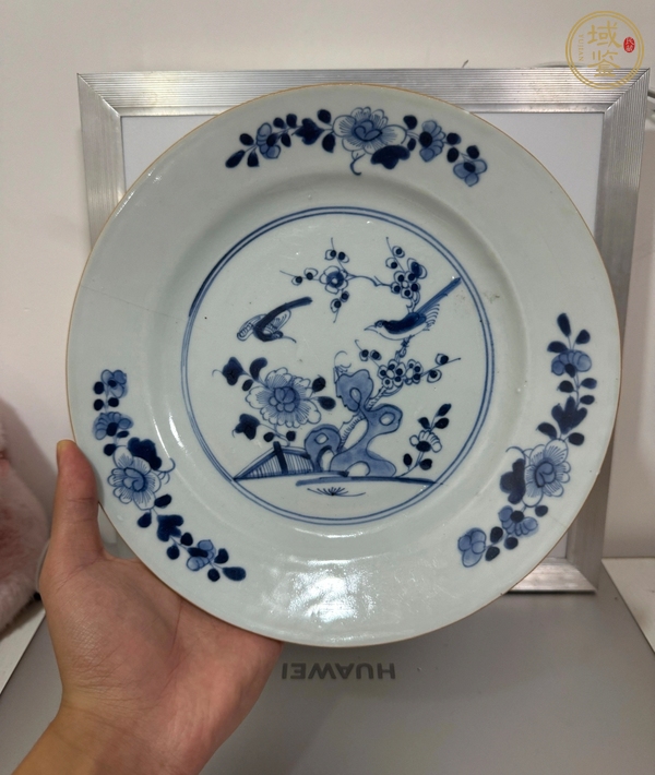 古玩陶瓷青花花鳥紋盤真品鑒賞圖