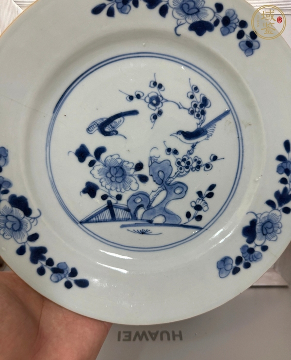 古玩陶瓷青花花鳥紋盤真品鑒賞圖