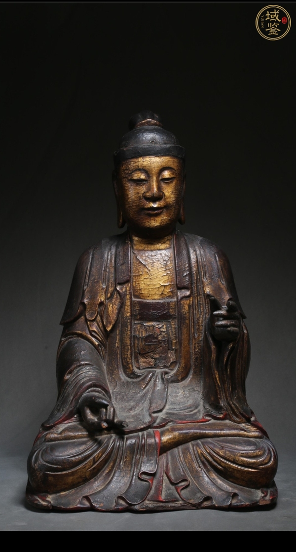 古玩雜項(xiàng)木雕開手（說(shuō)法）觀音真品鑒賞圖