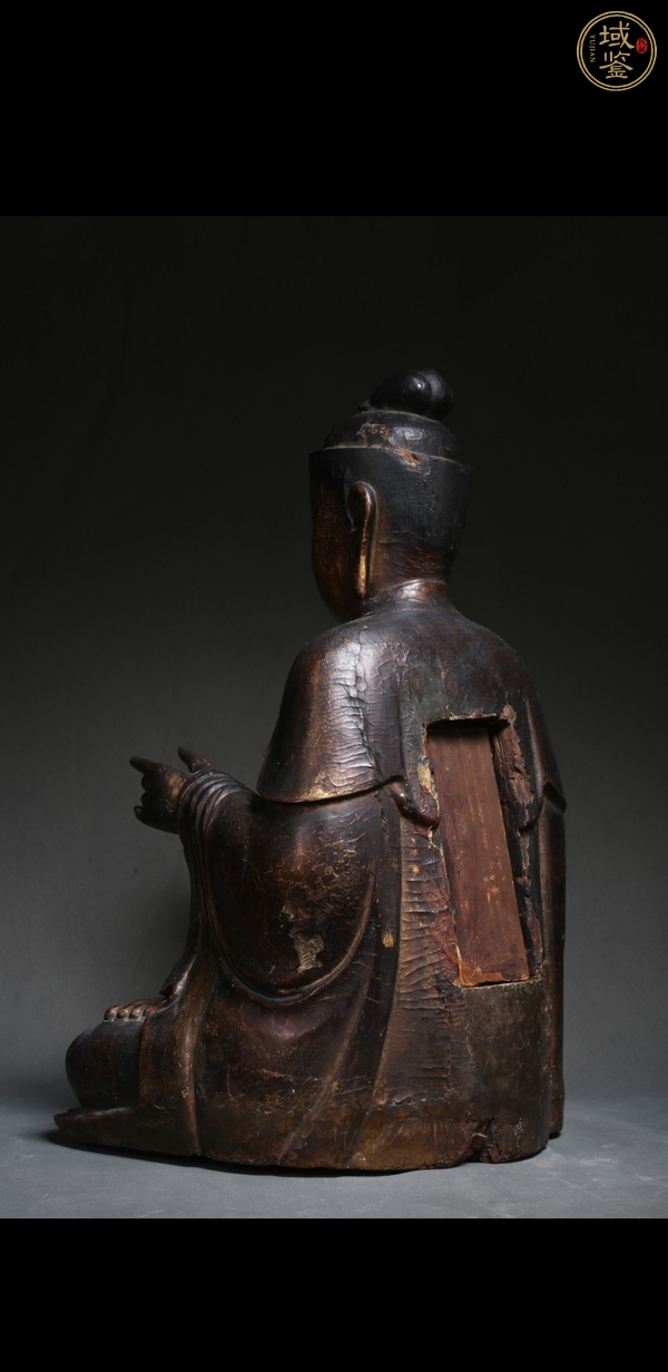 古玩雜項(xiàng)木雕開手（說(shuō)法）觀音真品鑒賞圖