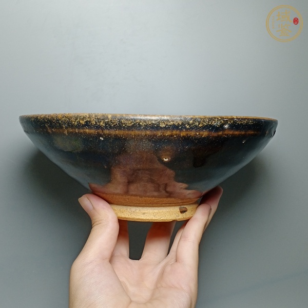 古玩陶瓷磁州窯窯變黑釉茶碗真品鑒賞圖