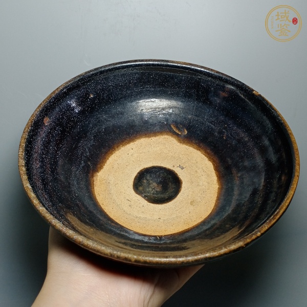 古玩陶瓷磁州窯窯變黑釉茶碗真品鑒賞圖