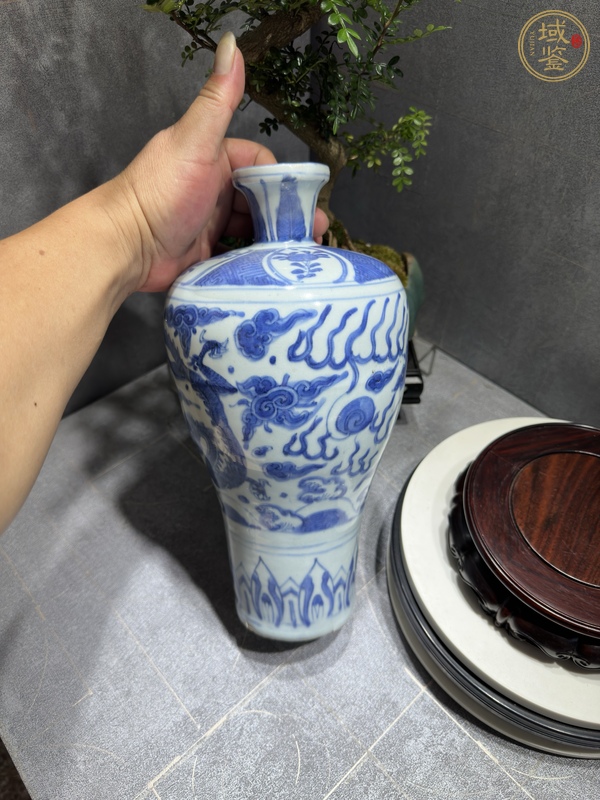 古玩陶瓷青花趕珠龍紋梅瓶，疑似復(fù)窯真品鑒賞圖