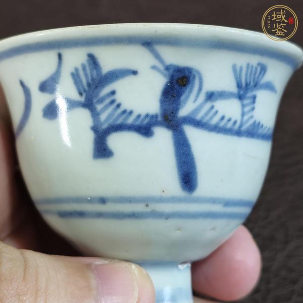 古玩陶瓷青花花鳥紋高足杯真品鑒賞圖