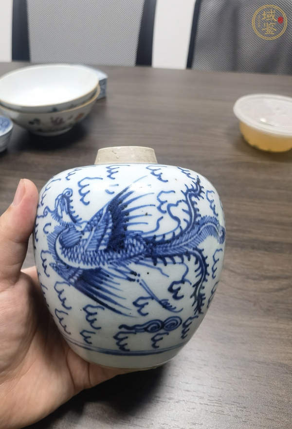 古玩陶瓷鳳紋青花罐真品鑒賞圖