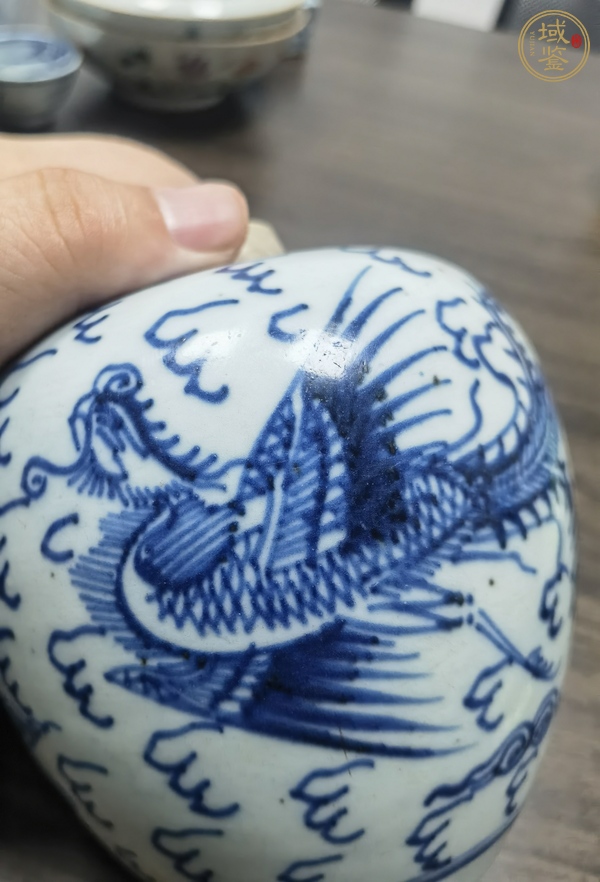 古玩陶瓷鳳紋青花罐真品鑒賞圖