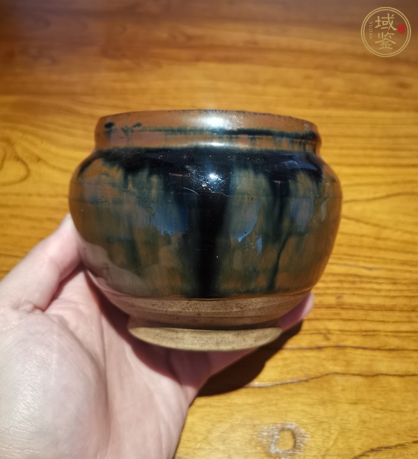 古玩陶瓷磁州窯兔毫釉茶入真品鑒賞圖