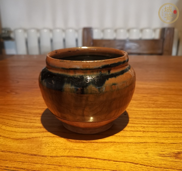 古玩陶瓷磁州窯兔毫釉茶入真品鑒賞圖