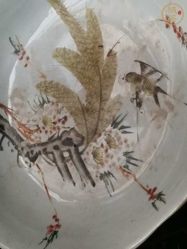 古玩陶瓷花鳥紋盤真品鑒賞圖