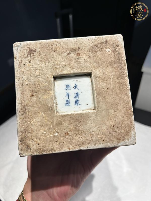 古玩陶瓷清康熙青花赤壁賦詩文方瓶真品鑒賞圖