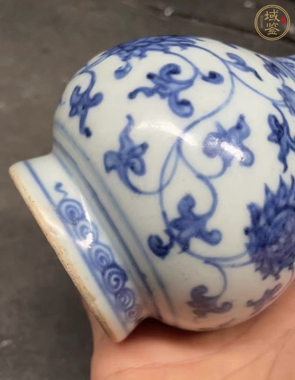 古玩陶瓷青花纏枝花卉紋撇口瓶，注意品相真品鑒賞圖