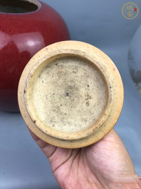 古玩陶瓷紅釉蓋罐真品鑒賞圖