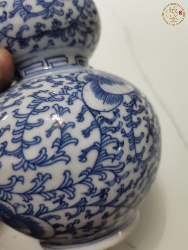 古玩陶瓷青花淡描花卉紋葫蘆瓶，注意品相真品鑒賞圖