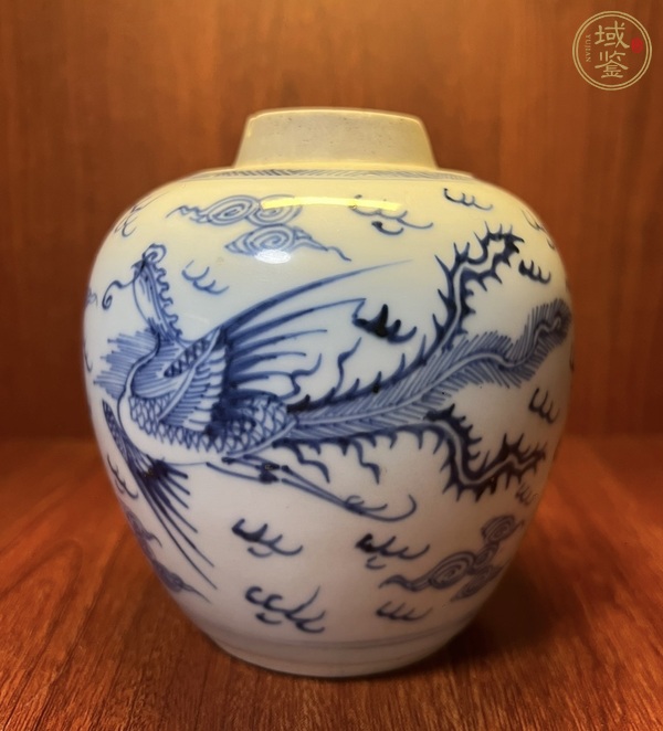 古玩陶瓷青花鸞鳳和鳴紋罐真品鑒賞圖