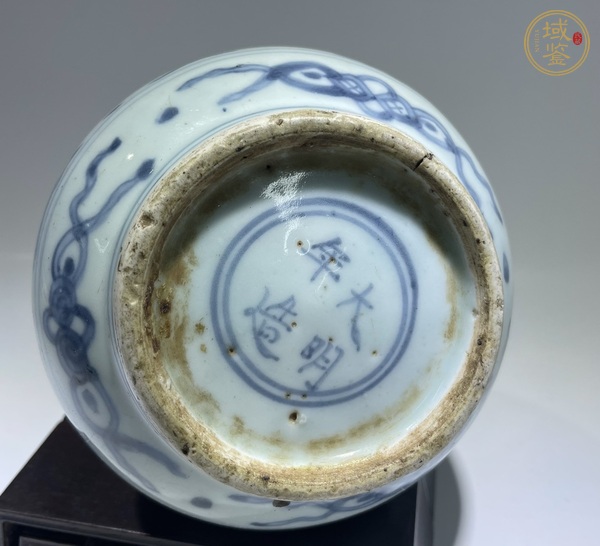 古玩陶瓷青花瓔珞云紋撇口瓶，注意品相真品鑒賞圖