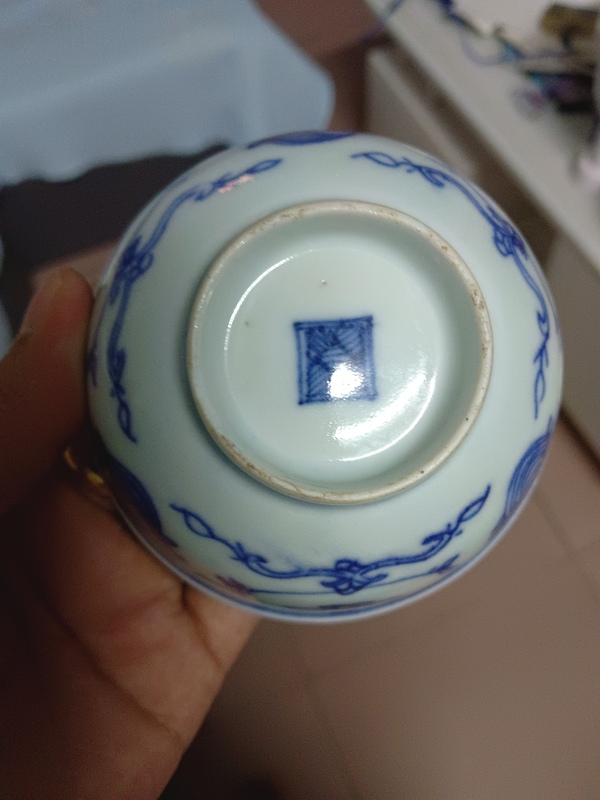 古玩陶瓷乾隆淡描青花茶圓拍賣，當前價格2580元