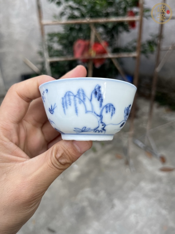 古玩陶瓷青花牧牛圖茶杯，注意品相真品鑒賞圖