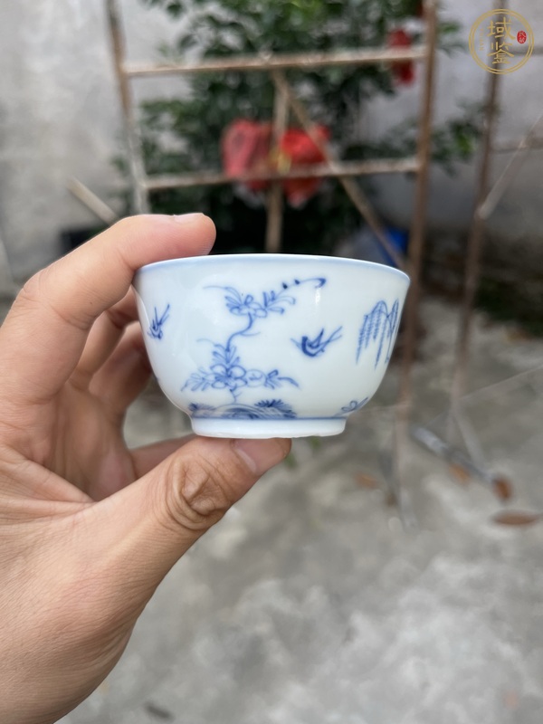 古玩陶瓷青花牧牛圖茶杯，注意品相真品鑒賞圖