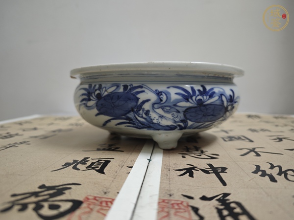 古玩陶瓷青花一路連科圖香爐真品鑒賞圖