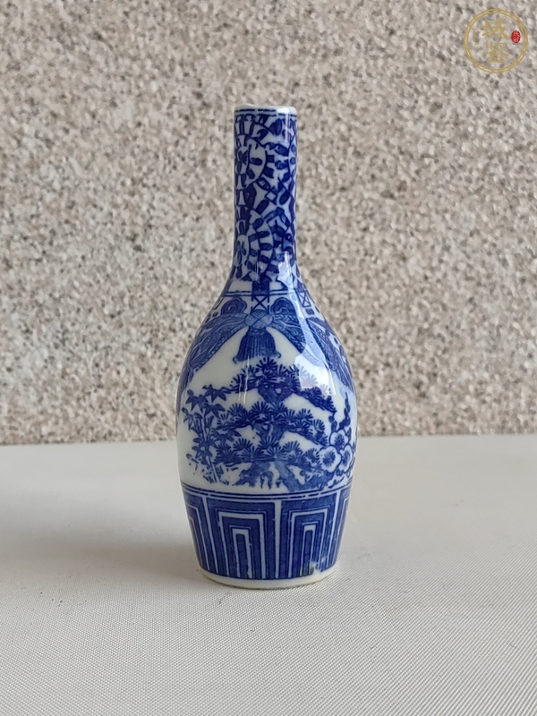 古玩陶瓷青花花鳥紋膽式瓶真品鑒賞圖