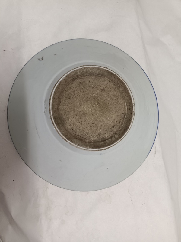 古玩陶瓷大雞圖青花盤拍賣，當(dāng)前價格800元