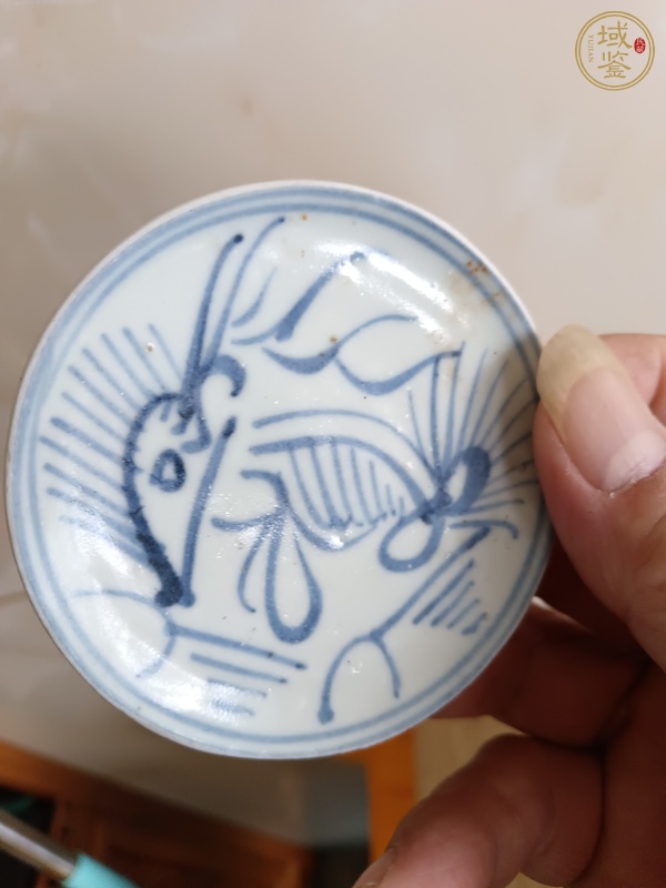 古玩陶瓷青花麒麟望月紋真品鑒賞圖