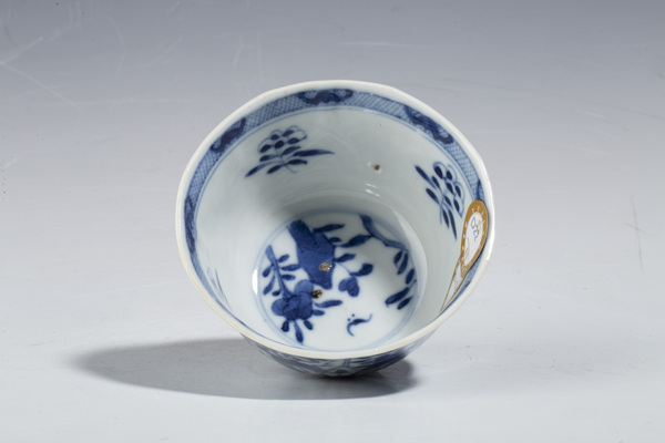 古玩陶瓷清光緒·青花開窗洞石花鳥紋杯碟一套拍賣，當(dāng)前價(jià)格345元