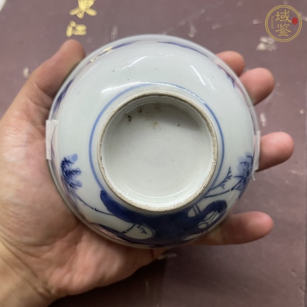 古玩陶瓷青花花鳥花卉紋蓋碗真品鑒賞圖