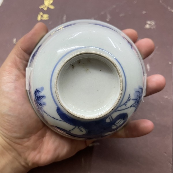 古玩陶瓷青花花鳥花卉紋蓋碗拍賣，當前價格500元