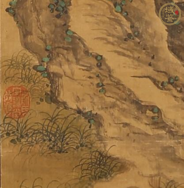 古玩字畫(huà)古柏黃華金枝白石真品鑒賞圖