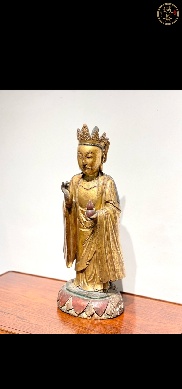 古玩雜項(xiàng)木雕金柒未來(lái)佛真品鑒賞圖