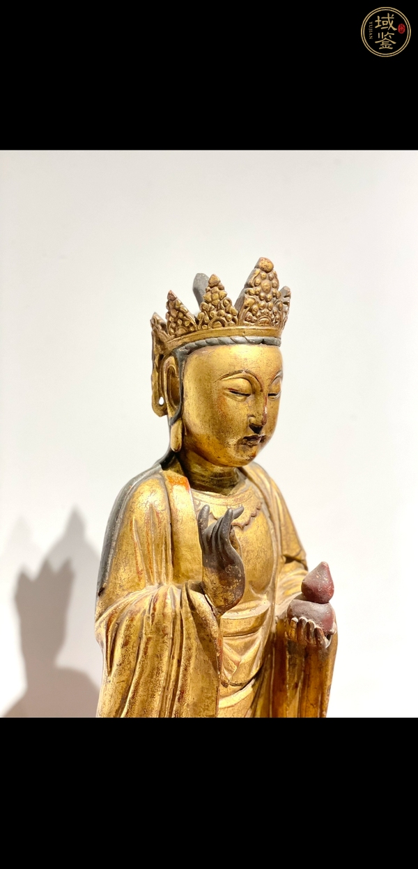 古玩雜項(xiàng)木雕金柒未來(lái)佛真品鑒賞圖