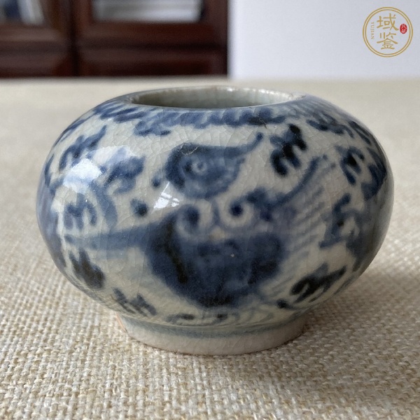 古玩陶瓷青花鳳紋水盂真品鑒賞圖