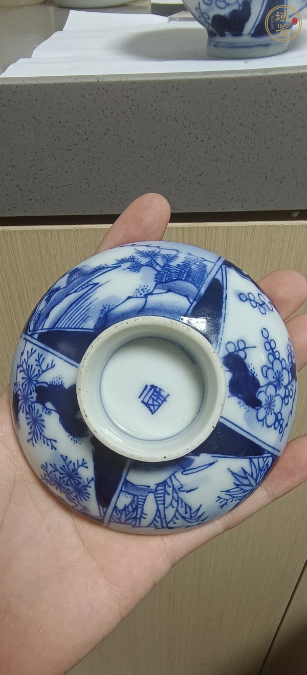 古玩陶瓷青花蓋碗真品鑒賞圖