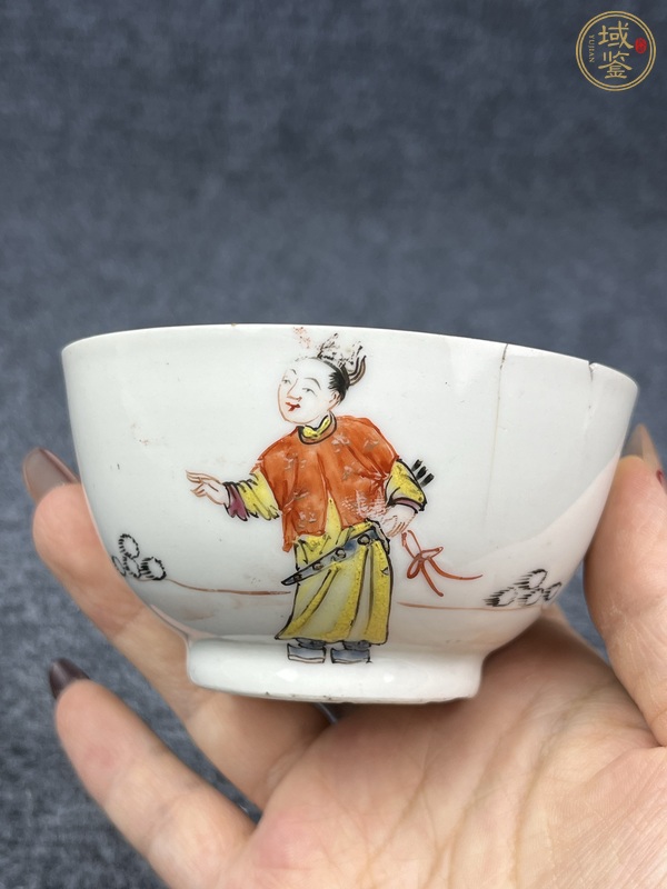 古玩陶瓷廣彩滿大人茶圓真品鑒賞圖