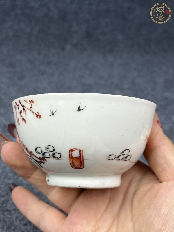 古玩陶瓷廣彩滿大人茶圓真品鑒賞圖