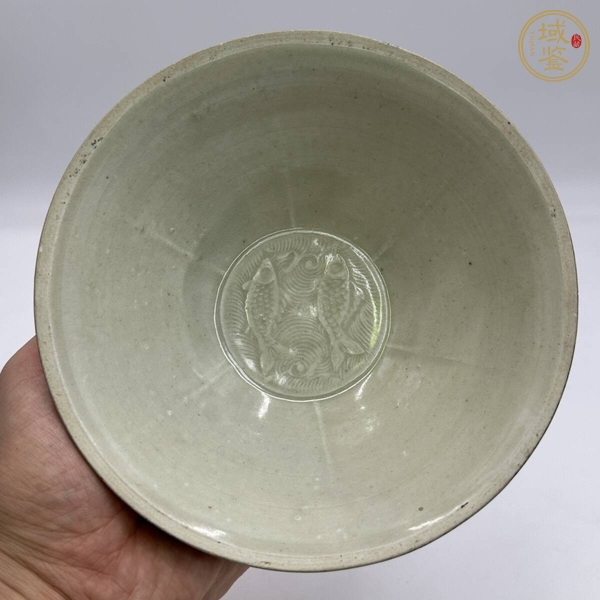 古玩陶瓷青白釉出筋雙魚(yú)碗真品鑒賞圖