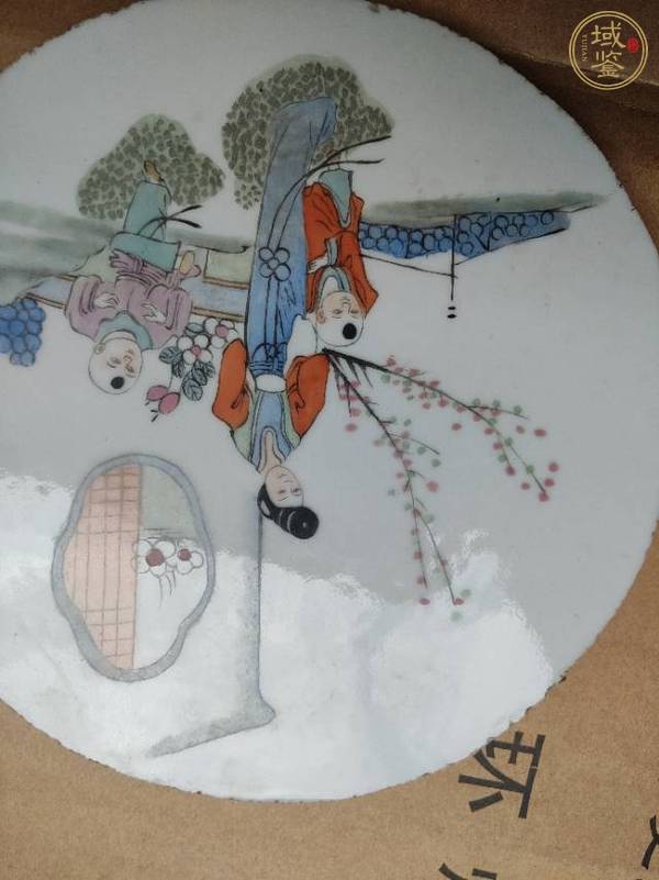 古玩陶瓷三娘教子瓷板畫真品鑒賞圖