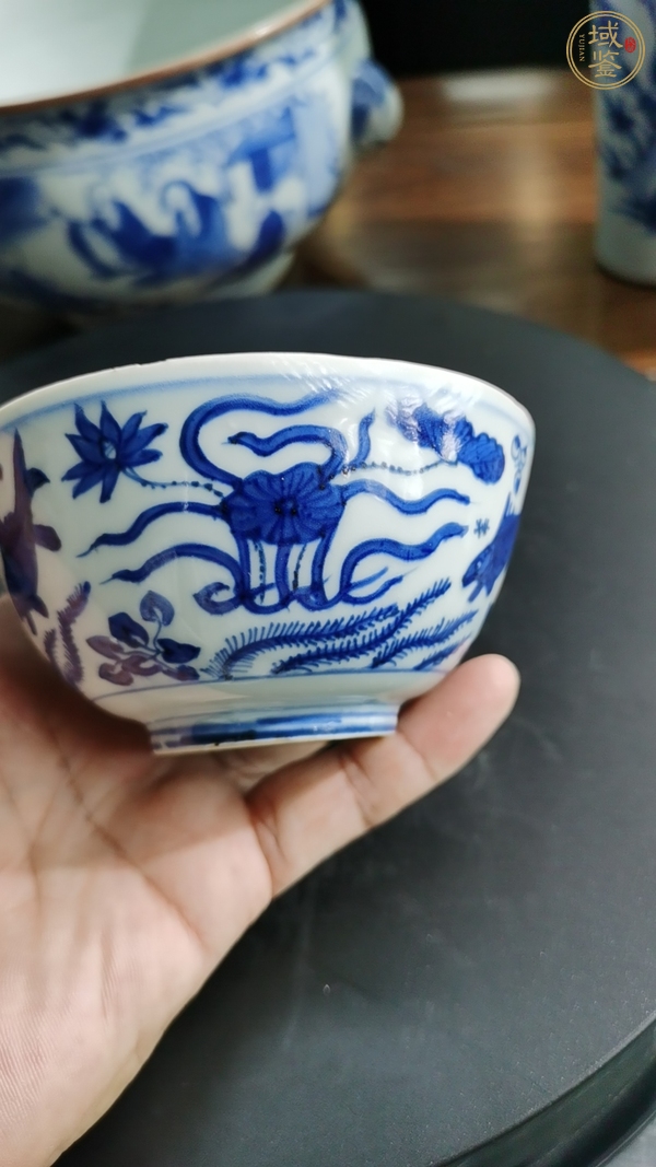 古玩陶瓷青花魚(yú)澡紋碗真品鑒賞圖