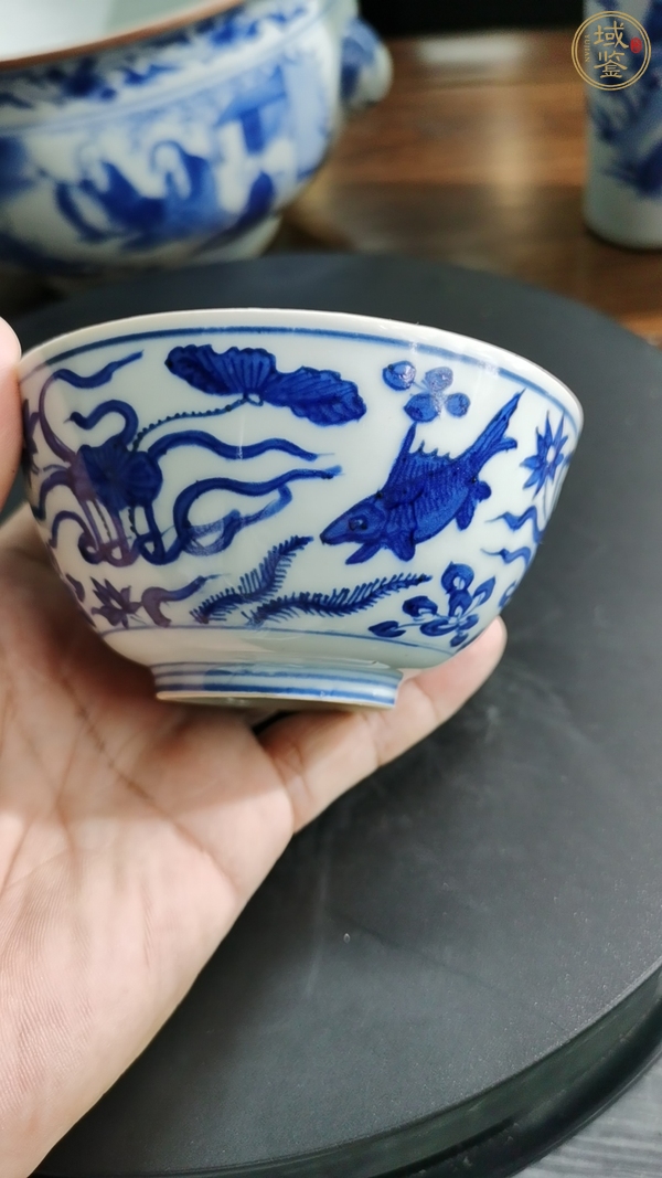 古玩陶瓷青花魚(yú)澡紋碗真品鑒賞圖