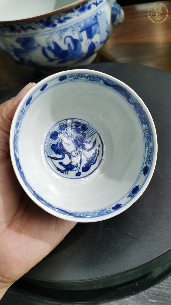 古玩陶瓷青花魚(yú)澡紋碗真品鑒賞圖