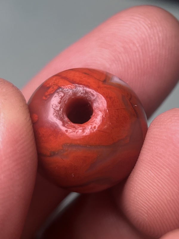 古玩玉器戰國紅縞瑪瑙珠拍賣,當前價格18800元