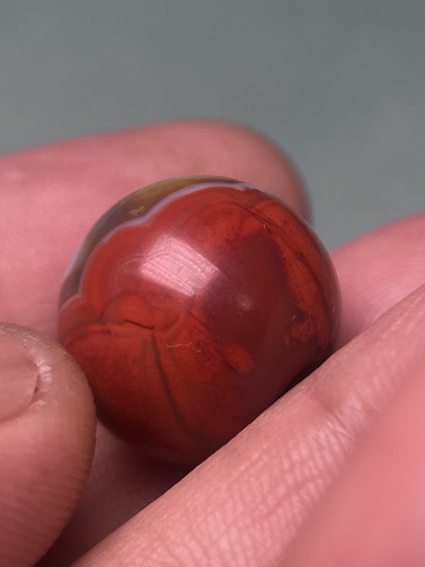 古玩玉器戰國紅縞瑪瑙珠拍賣,當前價格18800元