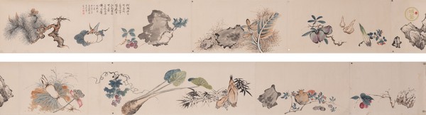 古玩字畫花鳥手卷真品鑒賞圖