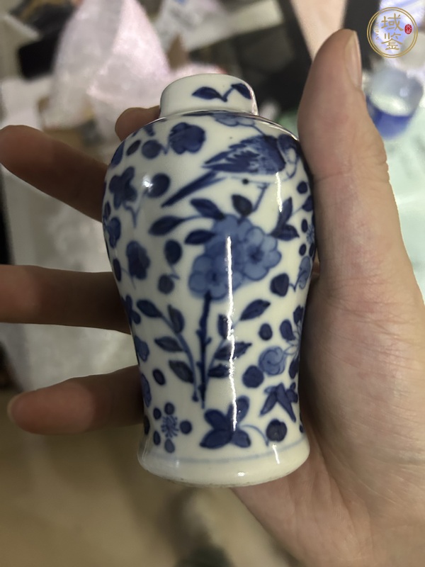 古玩陶瓷青花花鳥紋雞腿瓶真品鑒賞圖