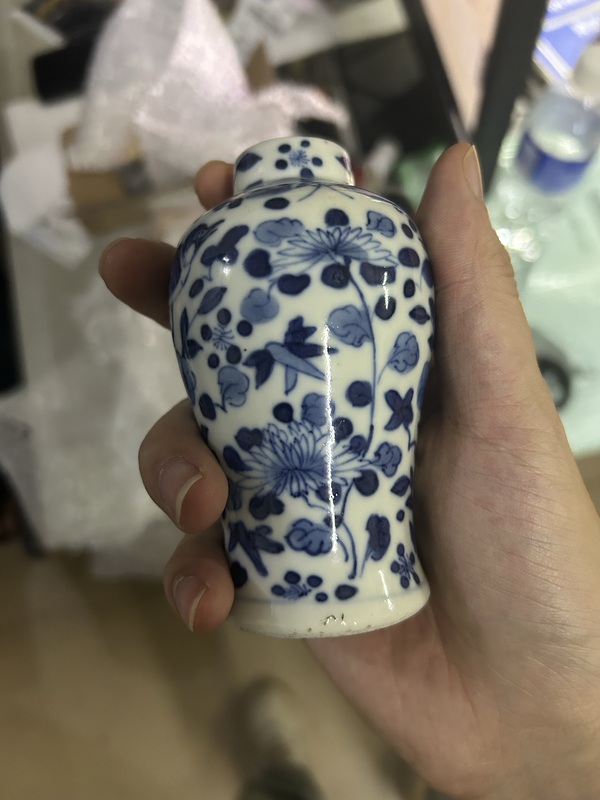 古玩陶瓷青花花鳥紋雞腿瓶拍賣，當前價格688元