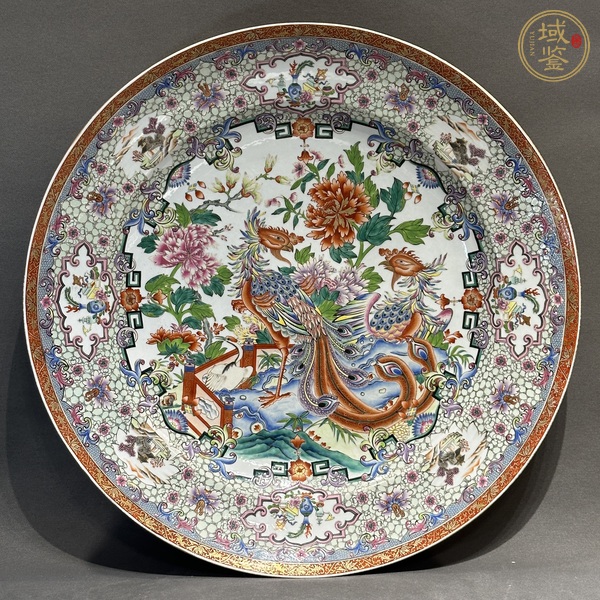 古玩陶瓷花鳥紋粉彩盤真品鑒賞圖