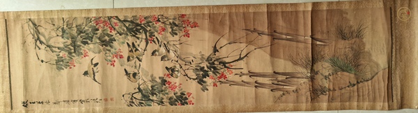 古玩字畫花鳥四屏真品鑒賞圖